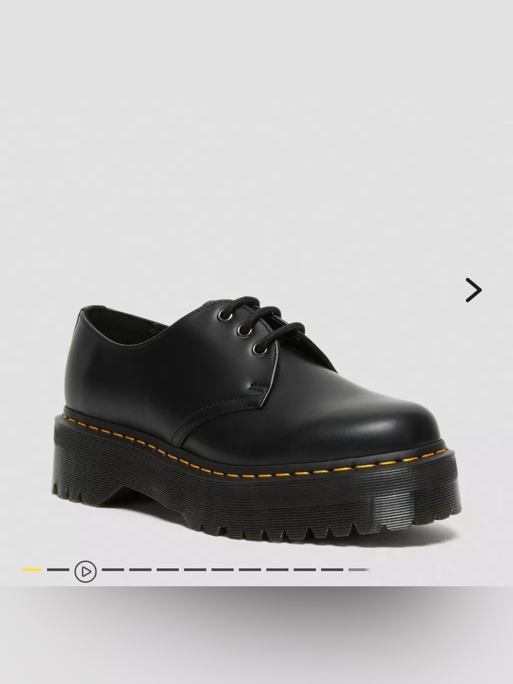 Dr. Martens Smooth Black Leather 1461 Quad Lace-Up Shoe